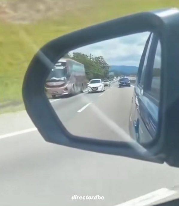 (已签发)柔:错用紧急车道超车还硬插队 古来警方:已开档查长巴司机