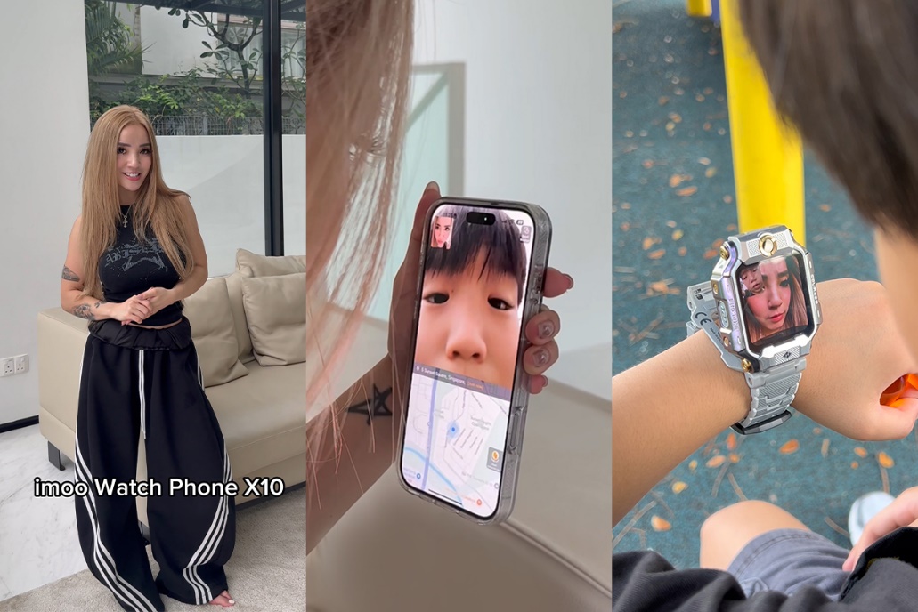 Naomi video calling her son, Kyzo, with the imoo Watch Phone X10.