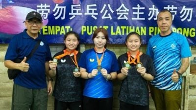劳勿县乒乓锦标赛    三姐妹包办5个冠亚军