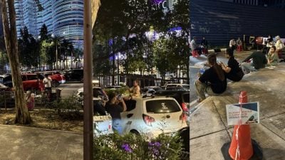 随处乱停车 坐路肩吃喝  KLCC夜间交通 乱象失控