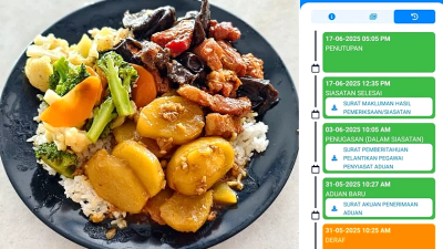 Action taken against stall charging RM18 for a plate of mixed rice with two vegetables and one meat
