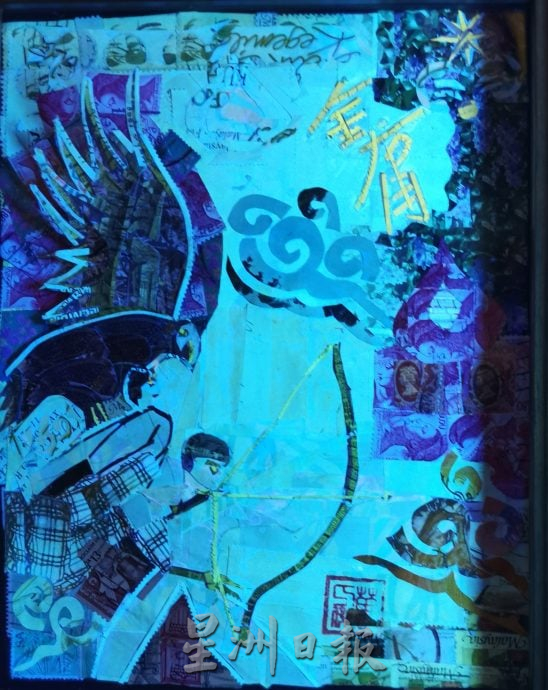 (大北马)万人杰巧手让荧光邮票剪贴画惊艳登场