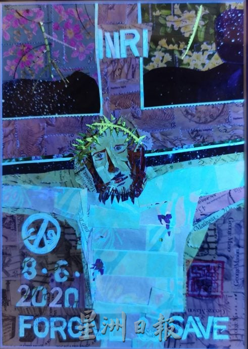 (大北马)万人杰巧手让荧光邮票剪贴画惊艳登场