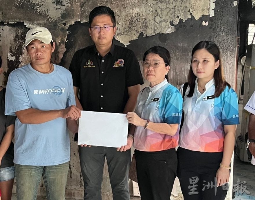(古城第四版主文)各界筹逾5万善款与值约2万令吉物资,助六口之家重建家园
