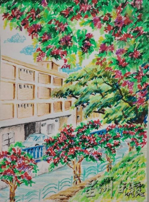 供星洲网:百年义山迎艺术新气象,杜鹃河畔写生活动推广环保