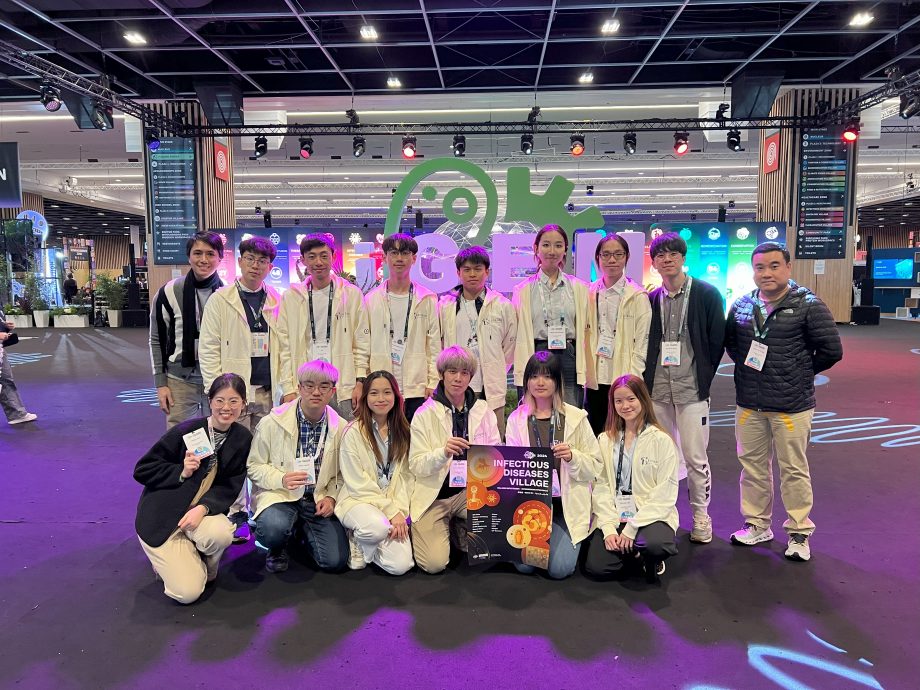 The CUHK iGEM Team celebrates their Gold Medal achievement with project "ResiSense" at the Grand Jamboree in Paris (September 2024). Team member Michelle LEE (first from right, first row) represents the university