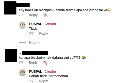 BLACKPINK会来马吗？PUSPAL：没接获申请