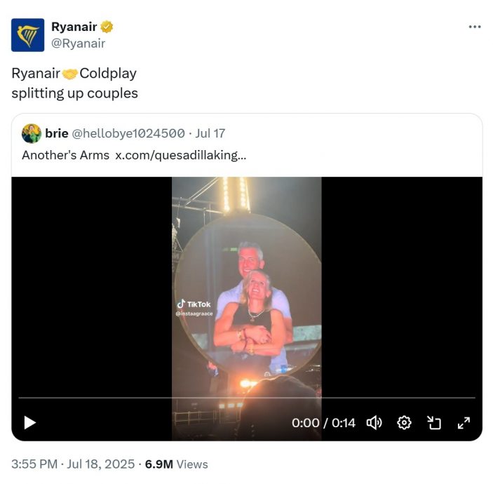 Coldplay演唱会捉包出轨余温不断 商家蹭热度制梗图