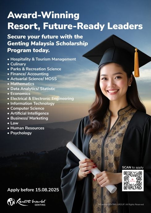 ​2025年度云顶大马奖学金开放申请 致力栽培国家未来栋梁