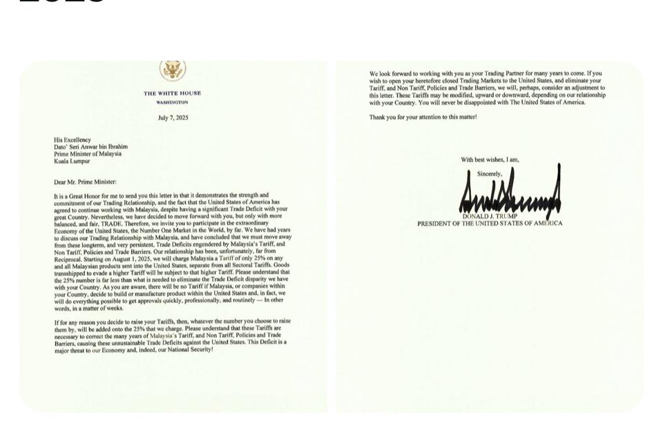 “贸易赤字关乎国安” 特朗普致函安华要求调降关税