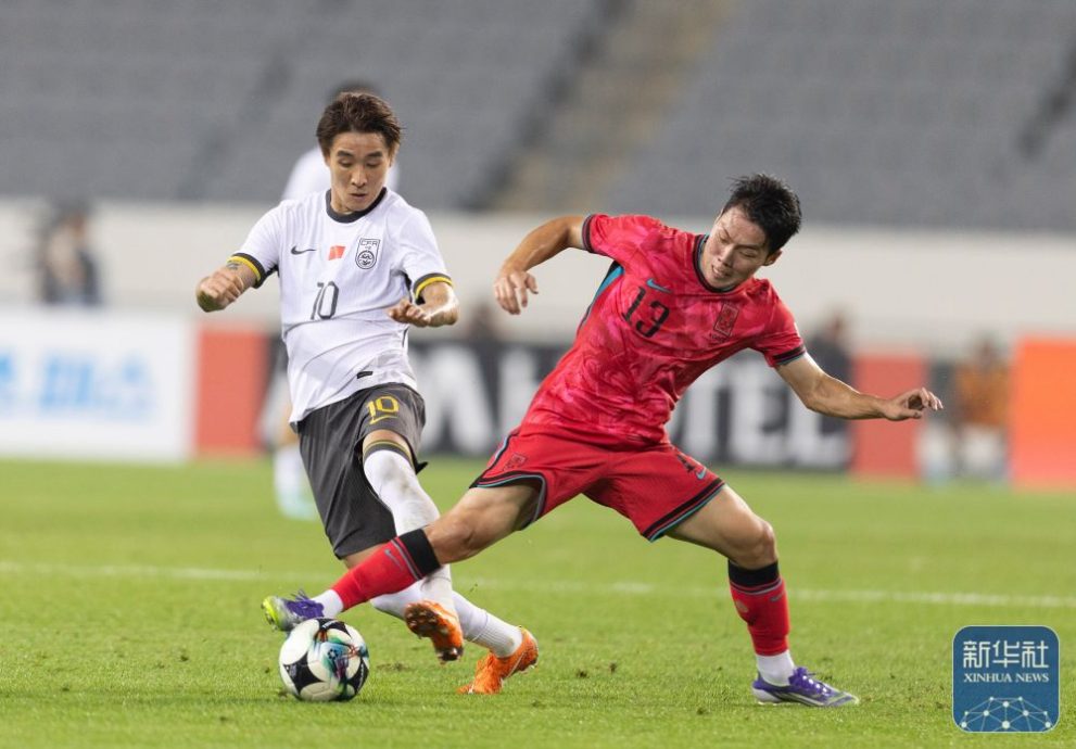 东亚杯足球赛| 首轮3球不敌韩国二队  中国对战6连败且0进球