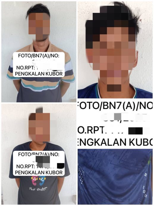 东：普通警察部队第七营执法人员在丹州道北县执行“宏愿獠牙”行动，扣留了3名泰国男子，经检验后发现3人都是吸毒者。