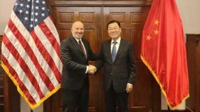 中国驻美大使谢锋与美商务部长卢特尼克会面