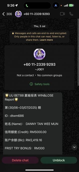 保险经纪接陌生来电无辜陷网赌陷阱 被勒索近2300令吉