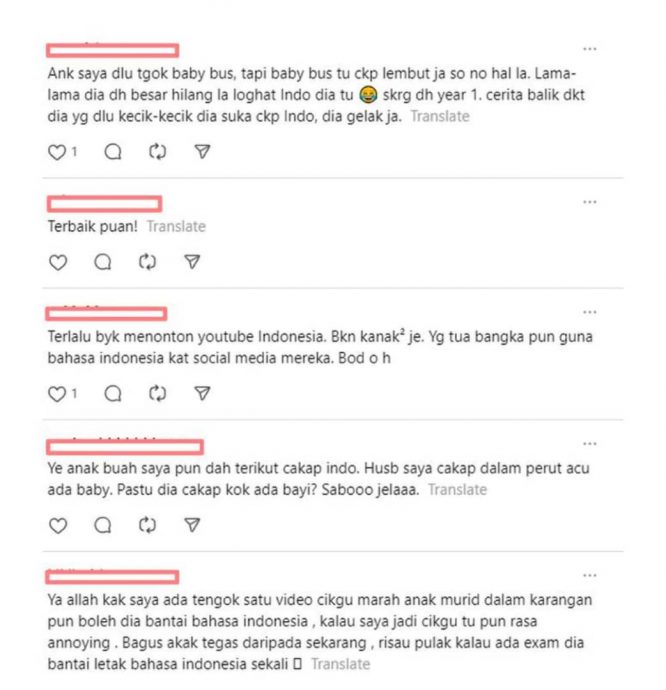 儿子讲印尼方言就罚唱Negaraku 女子“爱国教育”获网民认同