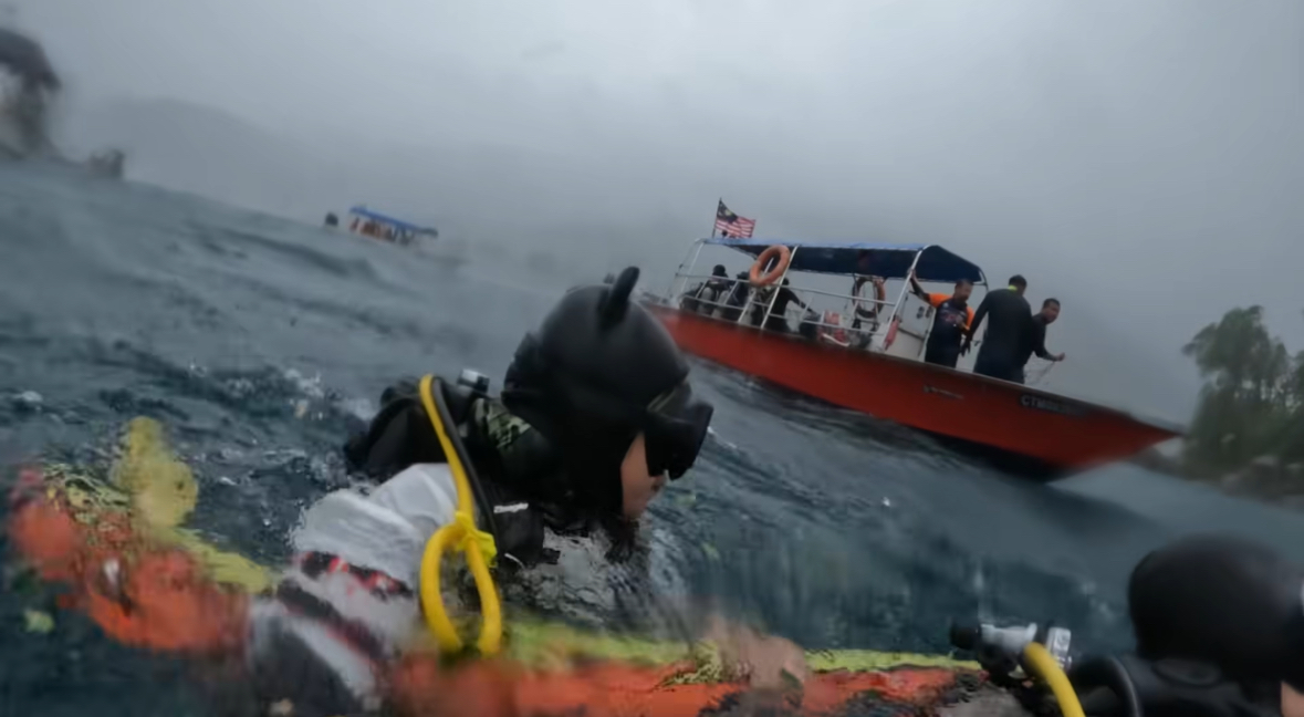  刁曼岛潜水遇暴风雨 潜水爱好者：差点被淹死