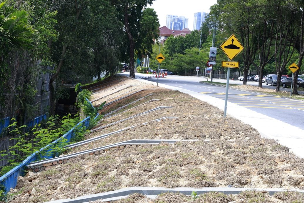 大都会/泗岩沫星光岭路增设行人道、沟渠及路墩