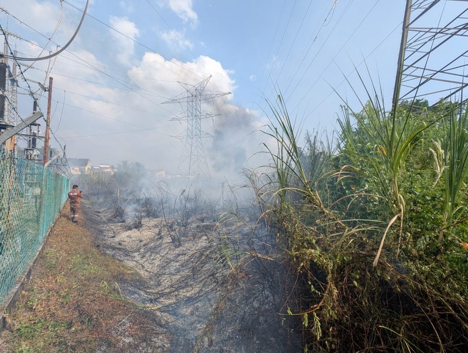 太平火车站旁丛林着火 危及电流转驳站幸被扑灭