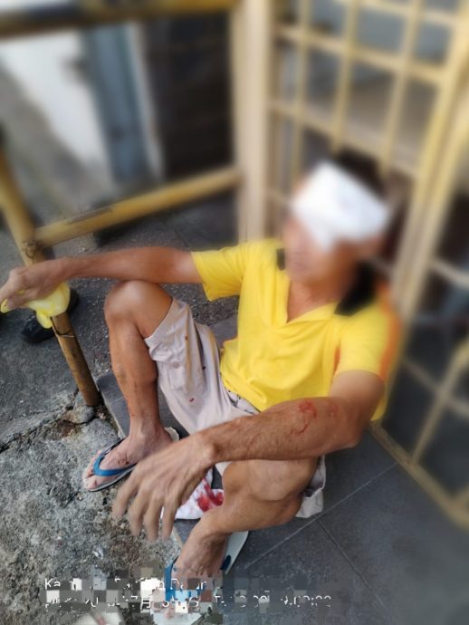 安邦太子园巴刹外再传意外 男子过马路被送餐摩托车“撞飞”