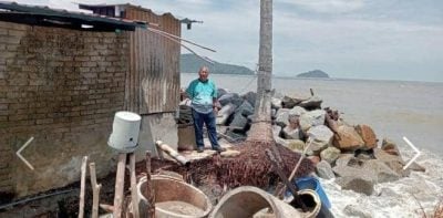 巨浪侵袭日愈严重   班茶沿海民宅深受威胁