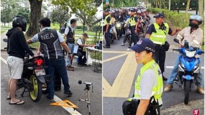 狮城3单位联合执法   逾300摩托车骑士被查