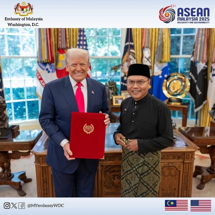 已签/新任大马驻美大使呈国书予特朗普 重申深化马美双边关系合作