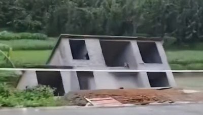 广西5层楼房因暴雨垮塌 房主在外挣装修钱