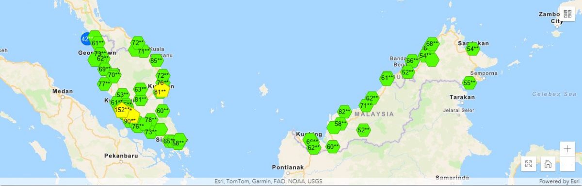 截至上午11时 全国4区空污指数处不健康水平