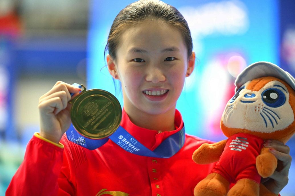 新加坡世界水上运动锦标赛|压倒性姿态称霸女跳台赛  陈芋汐豪夺本届第3金