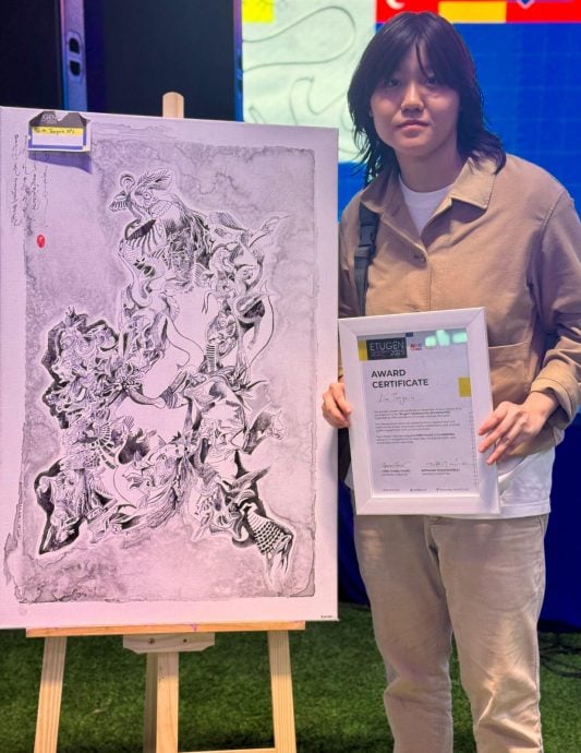 林彤芯与沈颖勇夺2025蒙古国际艺术交流创作营冠亚军