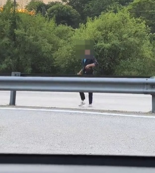 横跨大道救小猫 网民惊呼太危险！