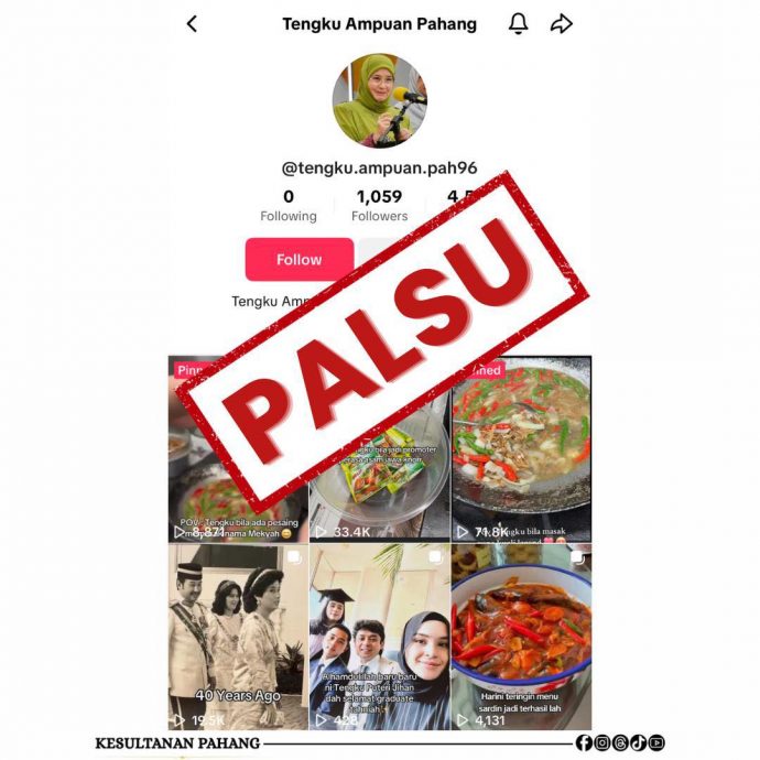 求真：（未签发）警惕假冒TikTok账号 彭苏丹后仅使用私人Instagram