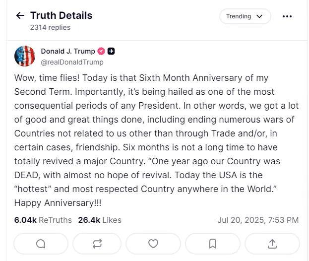 特朗普晒执政半年成绩单,美国民众:“我们成为了世界的笑柄”