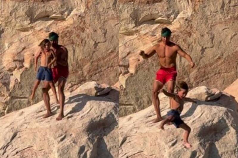 练胆? 美国网红爸把7岁儿抛崖落水画面曝光
