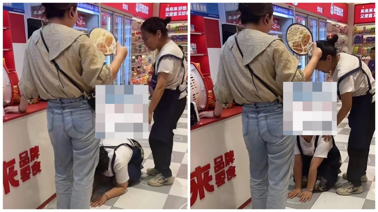 结帐中途离开保被他人插队 顾客不满要收银员下跪道歉