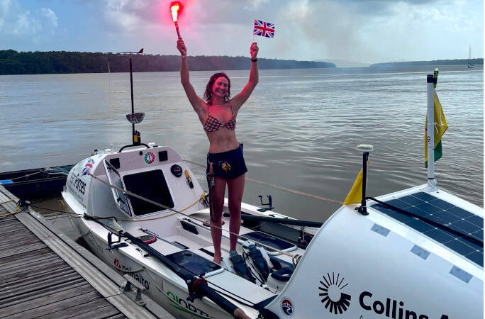 英国21岁女大生划船独闯大西洋创三新猷
