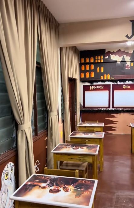 视频|壁画家疯狂创作 把课室变成魔法学校