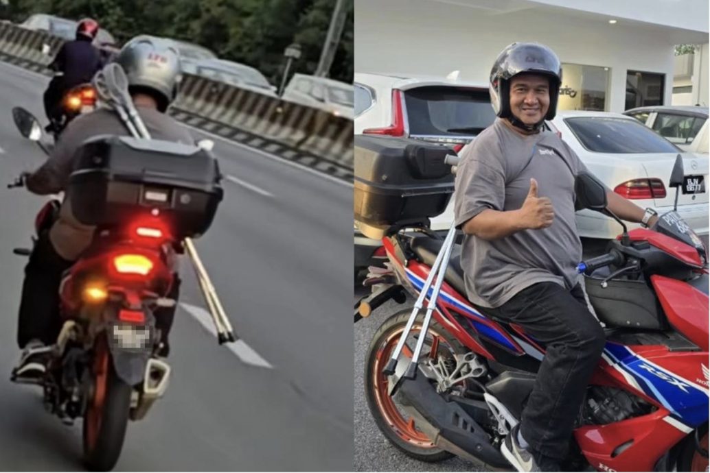 视频|身障男12年载同拐杖 每天骑摩托200公里上班 