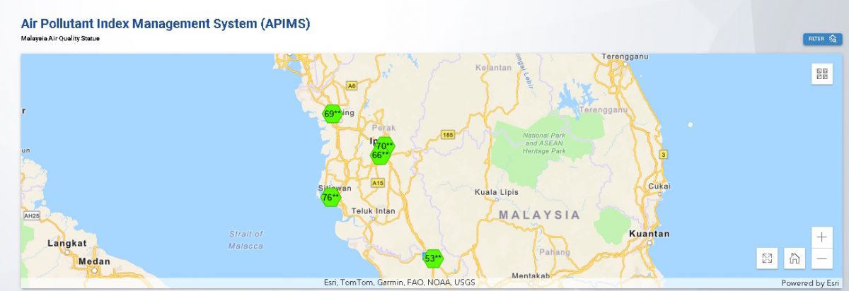 霹5地空污中等水平 斯里曼绒76点指数最高