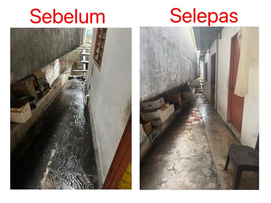 (大北马)大雨独居老人家积水 林秀琴服务团队施援