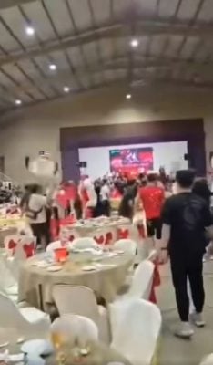 (已签发)全国:**取代前文**宴会骚乱抛椅互殴 笨珍警方扣18男