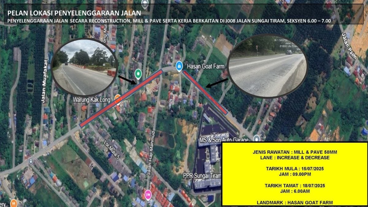 双溪地南路7至18日 进行道路工程