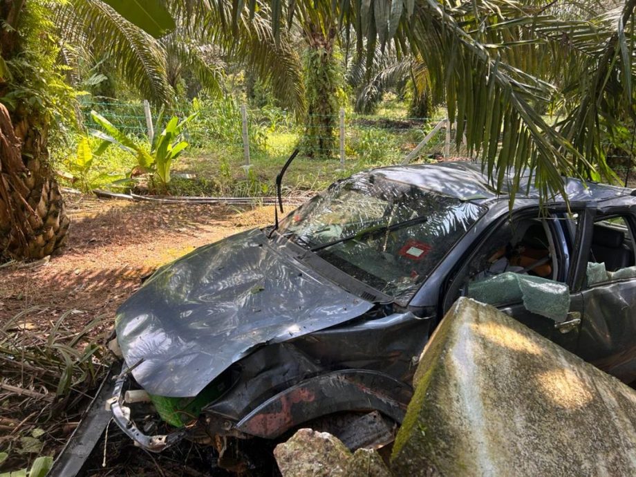 （已签发）柔：四驱车疑失控打滑   飞坠油棕园酿1死1伤
