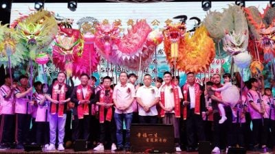 麻舞龙公会庆72周年　9狮6龙点睛场面壮观