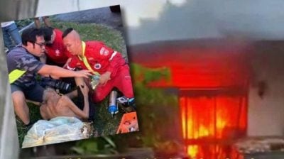 独居老翁住家失火  邻居勇闯火场救出他