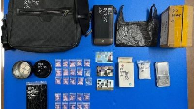一天两次扫毒行动   警起值8311冰毒逮2男