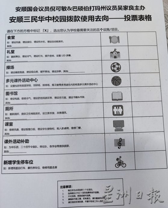 霹:请签网/封面主文/三民华中学生投票 推选学校发展计划