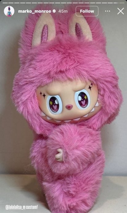 BLACKPINK伦敦开唱 Lisa化身粉红Labubu