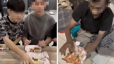 Chicken bones inside rice packet