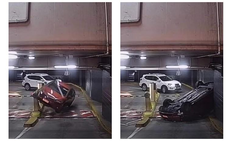 视频|撞停车场出口“车辆180度倒栽” 77岁司机驾驶技术引热议